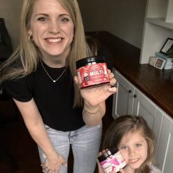 Crystal and Kierstyn with vitamins